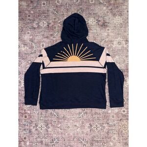 Faherty Sunwashed Organic Cotton Hoodie Sunburst Navy Women's XL WKS2414-VRS